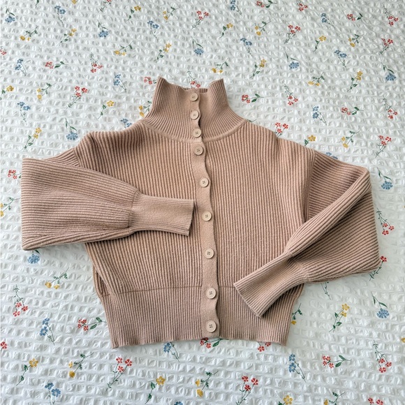 OAK + FORT Sweaters - Oak and Fort Tan Button Down Cardigan